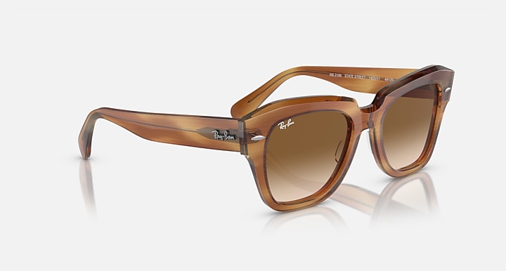 Ray-Ban RB2186 Women State Street Brown Square Sunglasses