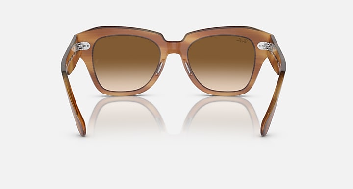 Ray-Ban RB2186 Women State Street Brown Square Sunglasses