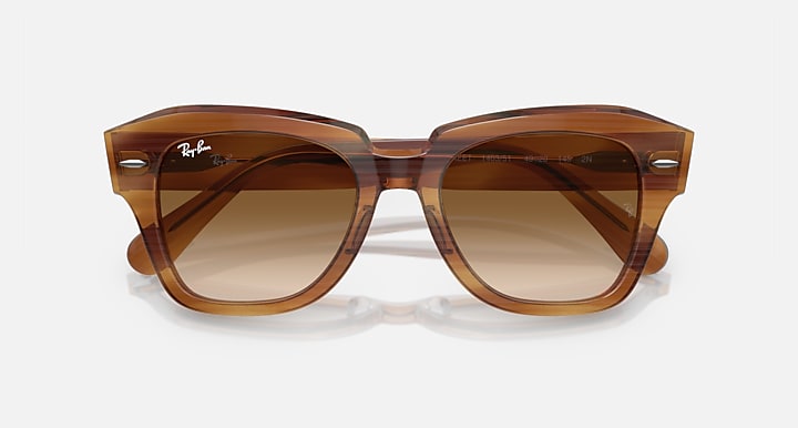 Ray-Ban RB2186 Women State Street Brown Square Sunglasses