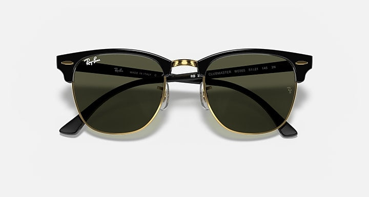 Ray-Ban RB3016 Men Clubmaster Classic Browline Sunglasses in Black