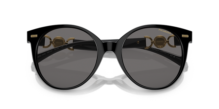 Versace VE4442 Women Black Round Sunglasses