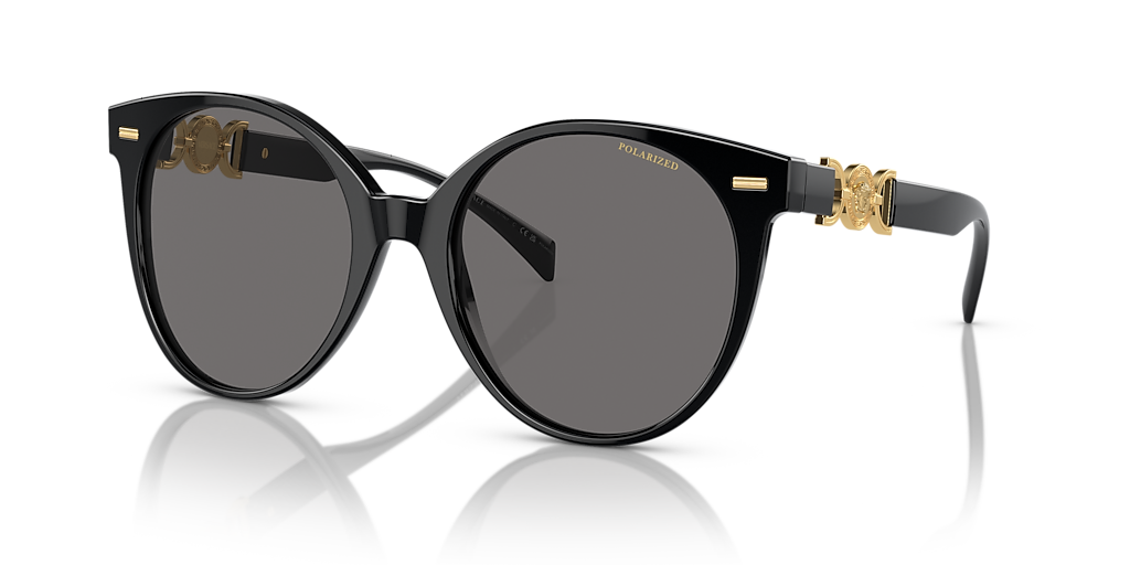 Versace VE4442 Women Black Round Sunglasses