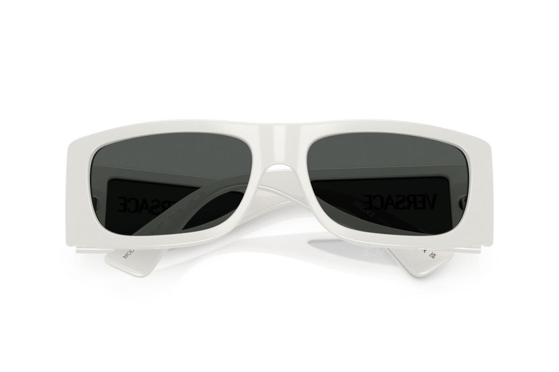 Versace VE4482 Men White Rectangular Wraparound Sunglasses