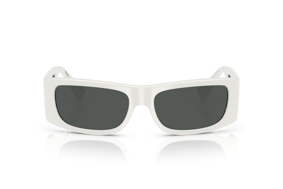 Versace VE4482 Men White Rectangular Wraparound Sunglasses