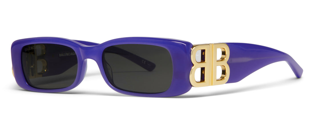 Balenciaga BB0096S Women Purple Rectangle Sunglasses