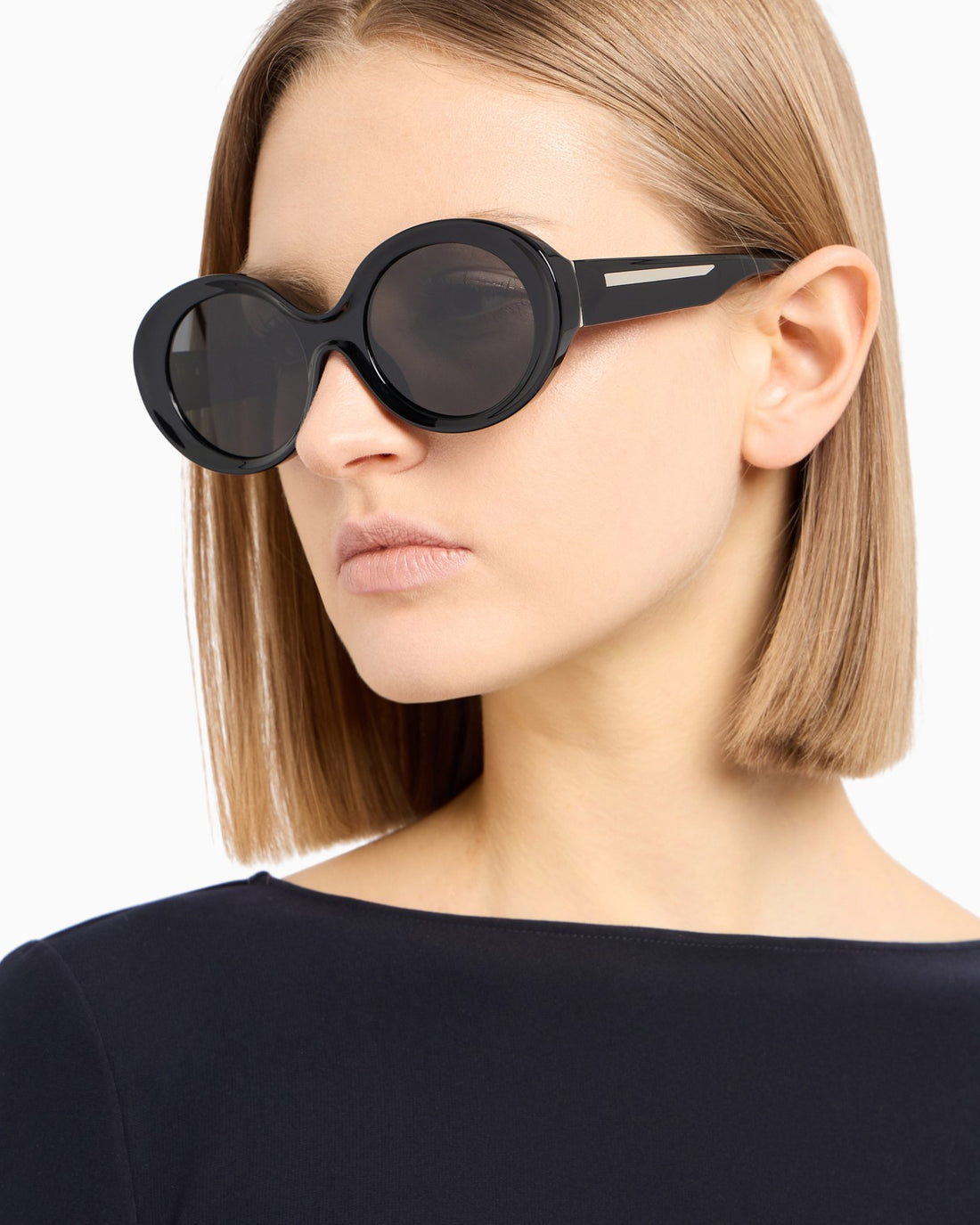 Emporio Armani EA4231U Women Black Round Sunglasses