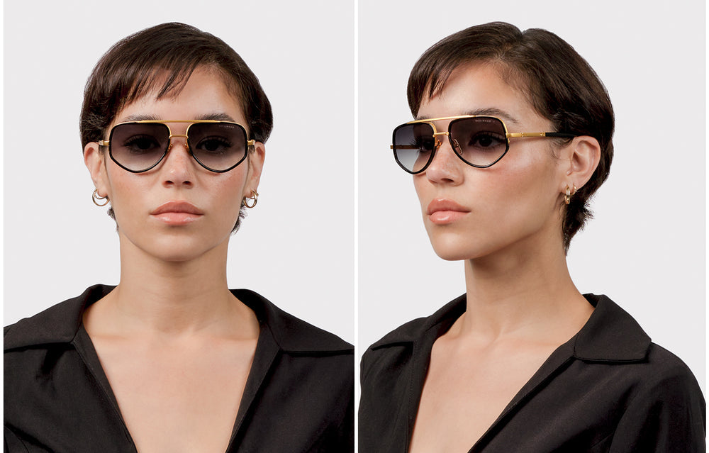 Dita Mach X Women Black Aviator Sunglasses