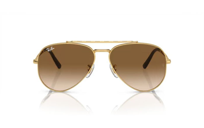 Ray-Ban RB3625 Men New Gold and Brown Aviator Sunglasses