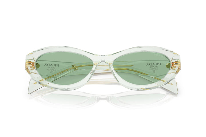 Prada 26ZS Women Retro Oval Transparent Sunglasses