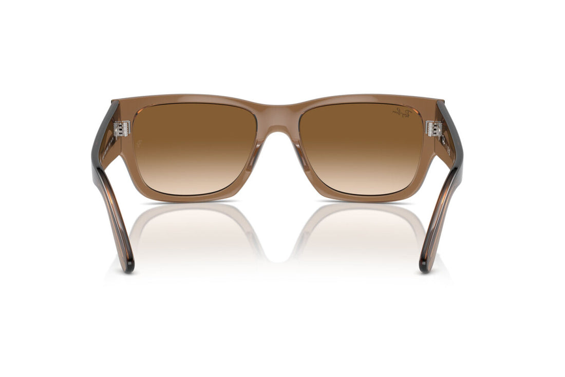 Ray-Ban 0947S Men Carlos Brown Transparent Angular Sunglasses