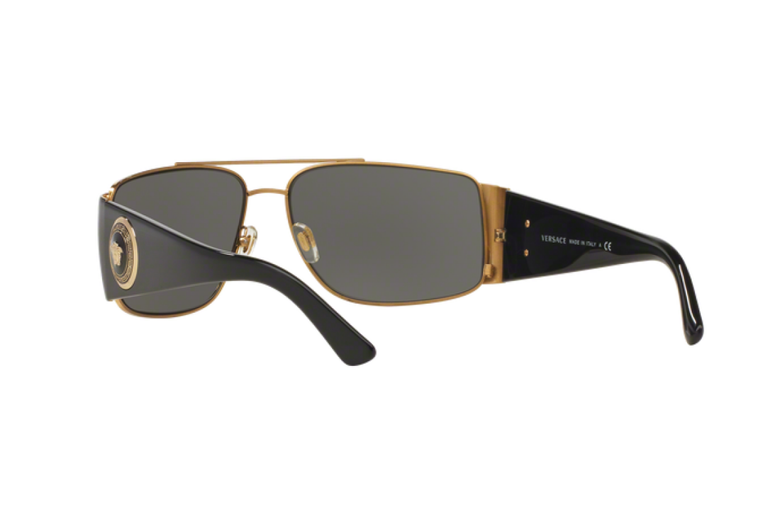 Versace 2163 Women Black Rectangular Sunglasses