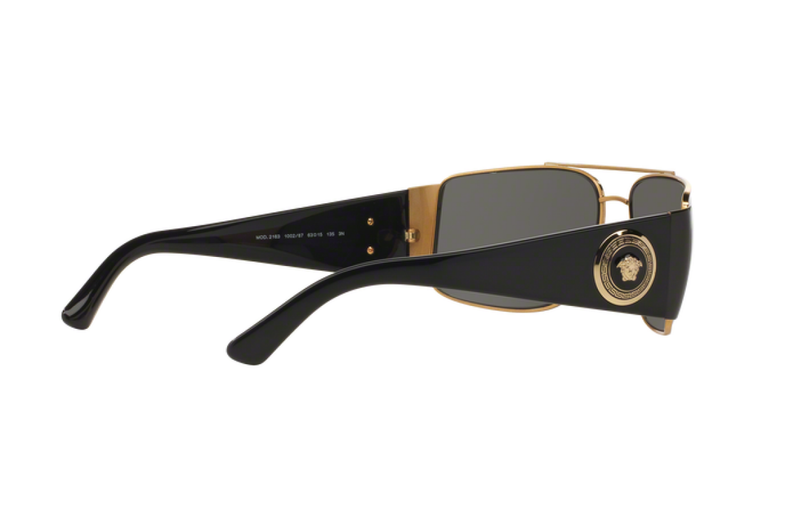 Versace 2163 Women Black Rectangular Sunglasses