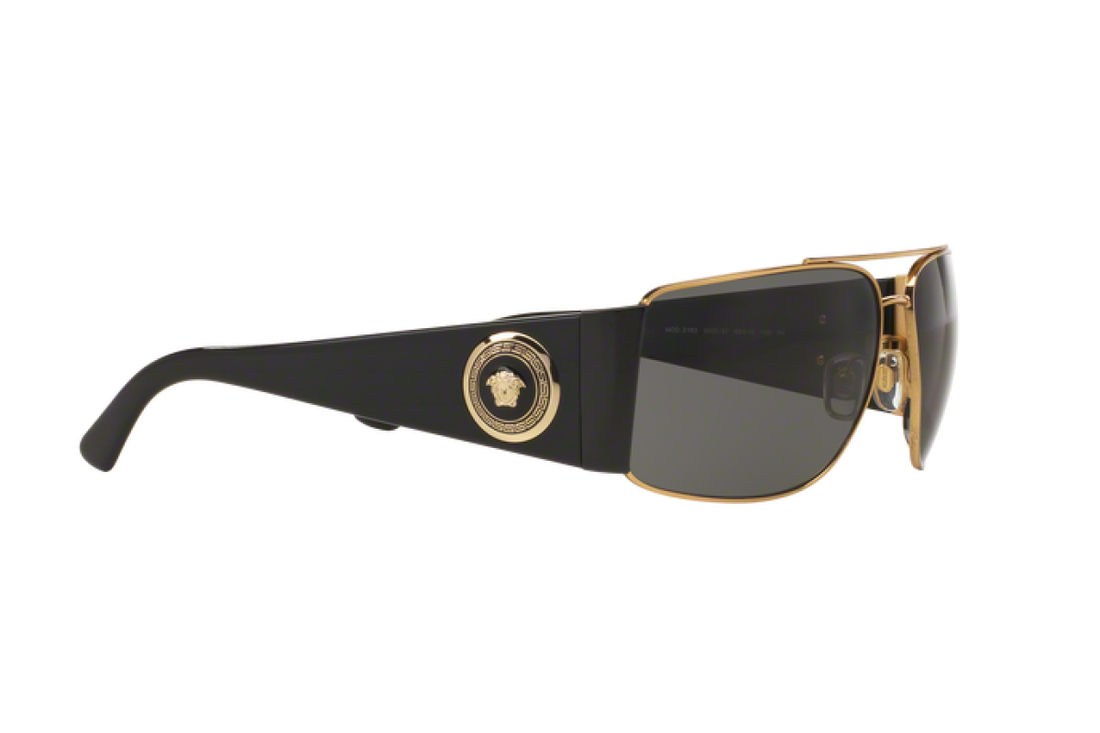 Versace 2163 Women Black Rectangular Sunglasses