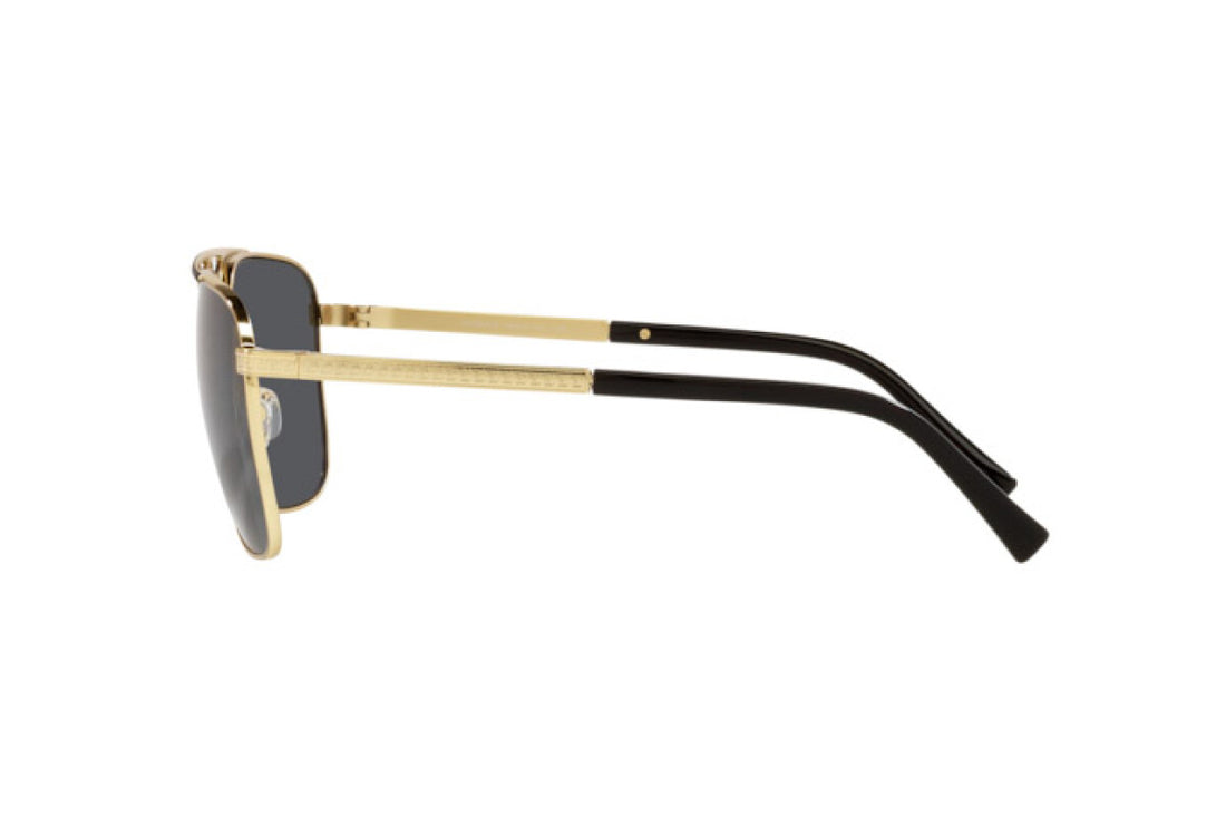 Versace 2238 Unisex Gold and Black Aviator Sunglasses