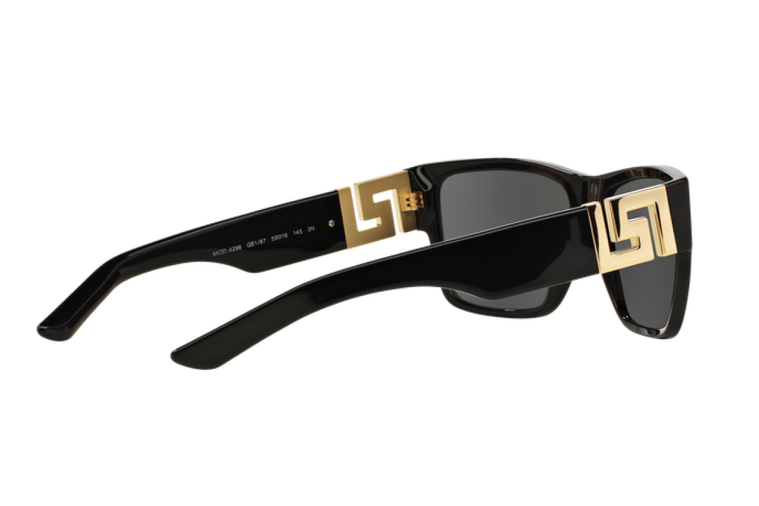 Versace 4296 Unisex Greca Black Square Sunglasses