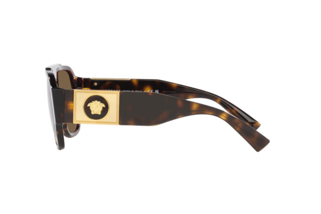 Versace VE4436U Men Tortoiseshell with Gold Pilot Sunglasses