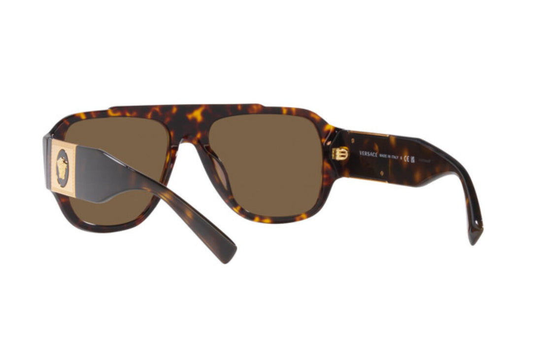 Versace VE4436U Men Tortoiseshell with Gold Pilot Sunglasses