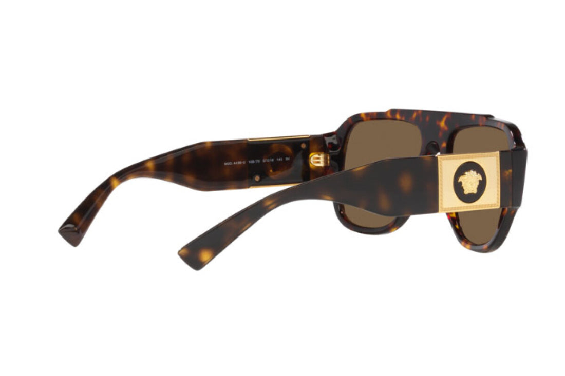 Versace VE4436U Men Tortoiseshell with Gold Pilot Sunglasses