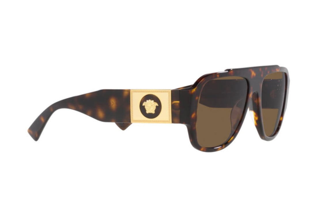 Versace VE4436U Men Tortoiseshell with Gold Pilot Sunglasses