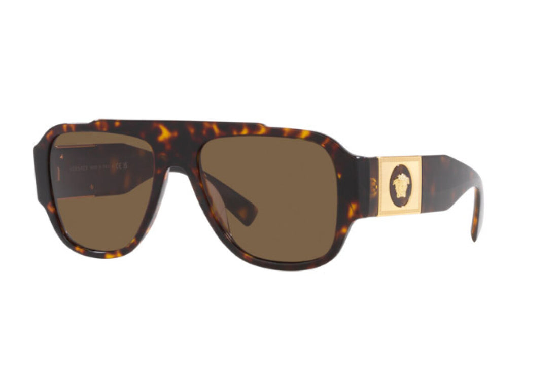 Versace VE4436U Men Tortoiseshell with Gold Pilot Sunglasses